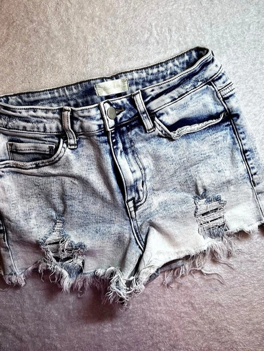 Altar’d state Distressed Denim Jean Shorts in Blue